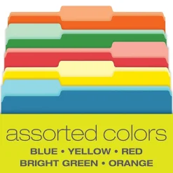 File Folders|Pendaflex Recycled File Folder, 1/3-Cut Tab, Legal Size, , 100/Box (43501/3ASST) Assorted