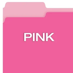 File Folders|Pendaflex Recycled File Folder, 1/3-Cut Tab, Letter Size, , 100/Box (42101/3PIN) Pink
