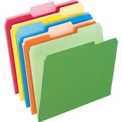 File Folders|Pendaflex Recycled File Folder, 1/3-Cut Tab, Letter Size, Assorted, 100/Box (42101/3ASST) Assorted Colors
