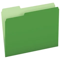 File Folders|Pendaflex Recycled File Folder, 1/3-Cut Tab, Letter Size, Bright Green, 100/Box (42101/3BGR)