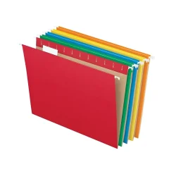 Hanging File Folders|Pendaflex Recycled Hanging File Folders, 1/5-Cut, Letter Size, Assorted Colors, 25/Box (PFX 81663)