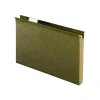 Hanging File Folders|Pendaflex Reinforced Hanging File Folders, Extra Capacity, 1" Expansion, Legal Size, Standard Green, 25/Box (PFX 04153x1)