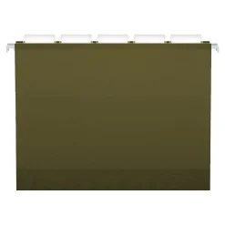 Hanging File Folders|Pendaflex Reinforced Hanging File Folders, 5-Tab, 4" Expansion, Letter Size, Standard Green, 25/Box (PFX 04152x4)