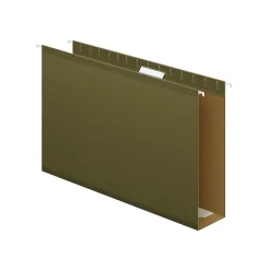 Hanging File Folders|Pendaflex Reinforced Hanging File Folders, Extra Capacity, 5-Tab, Legal Size, Standard Green, 25/Box (PFX 04153x3)