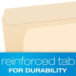 File Folders|Pendaflex Reinforced Top File Folders, Letter Size, Manila, 100/Box (R752)