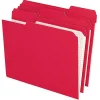 File Folders|Pendaflex Reinforced Top Tab File Folders, 1/3 Cut, Letter, Red, 100/Box