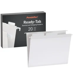 Hanging File Folders|Pendaflex Standard Reinforced Hanging File Folder, 6-Tab, Letter, White, 20/Box (1006985)