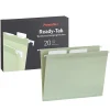Hanging File Folders|Pendaflex Standard Reinforced Hanging File Folder, 3-Tab, Letter, Sage green, 20/Box (1009463)