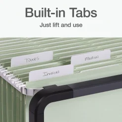 Hanging File Folders|Pendaflex Standard Reinforced Hanging File Folder, 3-Tab, Letter, Sage green, 20/Box (1009463)