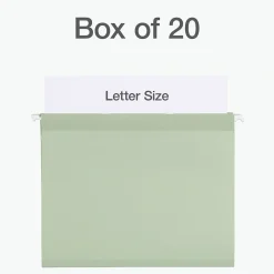 Hanging File Folders|Pendaflex Standard Reinforced Hanging File Folder, 3-Tab, Letter, Sage green, 20/Box (1009463)