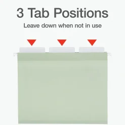 Hanging File Folders|Pendaflex Standard Reinforced Hanging File Folder, 3-Tab, Letter, Sage green, 20/Box (1009463)