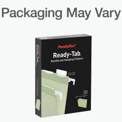 Hanging File Folders|Pendaflex Standard Reinforced Hanging File Folder, 3-Tab, Letter, Sage green, 20/Box (1009463)