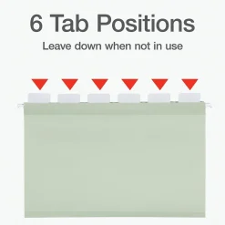 Hanging File Folders|Pendaflex Standard Reinforced Hanging File Folder, 6-Tab, Legal, Sage Green, 20/Box (1009464)