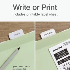 Hanging File Folders|Pendaflex Standard Reinforced Hanging File Folder, 6-Tab, Legal, Sage Green, 20/Box (1009464)