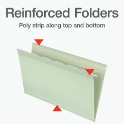 Hanging File Folders|Pendaflex Standard Reinforced Hanging File Folder, 6-Tab, Legal, Sage Green, 20/Box (1009464)