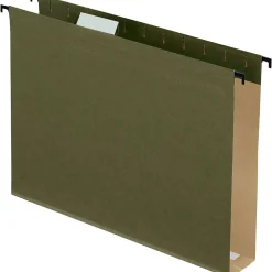 Hanging File Folders|Pendaflex SureHook 1/5 Cut Tab Extra Capacity Reinforced Hanging Folder, 8.5" x 11", Standard Green, 10/Box (6152X2R)