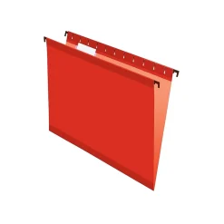 Hanging File Folders|Pendaflex SureHook Reinforced Hanging File Folders, 5-Tab, Letter Size, , 20/Box (PFX 6152 1/5 ) Red