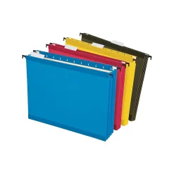 Hanging File Folders|Pendaflex SureHook Reinforced Extra Capacity Hanging File Folders, Letter Size, , 4/Pack (PFX 09213) Assorted Colors