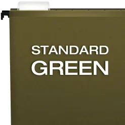 Hanging File Folders|Pendaflex SureHook® 5-Tab Hanging File Folders, Letter Size, , 20/Box (6152 1/5) Green