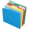 File Folders|Pendaflex Two-Tone File Folders, 1/3 Cut Top Tab, Letter, Assorted Colors, 24/Pack