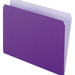 File Folders|Pendaflex Two-Tone File Folder, Straight Cut, Letter Size, Lavender, 100/Box (PFX 152 LAV)