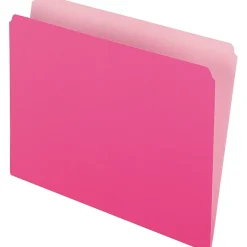 File Folders|Pendaflex Two-Tone File Folder, Straight Cut, Letter Size, Pink, 100/Box (PFX 152 PIN)