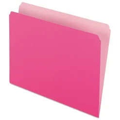 File Folders|Pendaflex Two-Tone File Folder, Straight Cut, Letter Size, Pink, 100/Box (PFX 152 PIN)