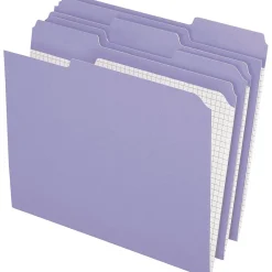 File Folders|Pendaflex Two-Tone File Folder, 3 Tab, Letter Size, Lavender, 100/Box (PFX R152 1/3 LAV)