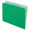 File Folders|Pendaflex Two-Tone Recycled File Folder, Straight Cut, Letter Size, Bright Green, 100/Box (PFX 152 BGR)