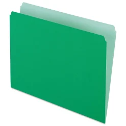File Folders|Pendaflex Two-Tone Recycled File Folder, Straight Cut, Letter Size, Bright Green, 100/Box (PFX 152 BGR)