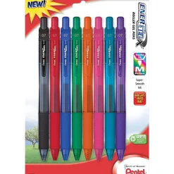 Pens|Pentel EnerGel-X RollerGel Retractable Gel Pens, Medium Point, Assorted Ink Colors, 8/Pack (BL107CRBP8M)