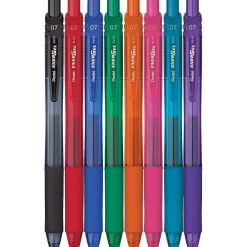 Pens|Pentel EnerGel-X RollerGel Retractable Gel Pens, Medium Point, Assorted Ink Colors, 8/Pack (BL107CRBP8M)
