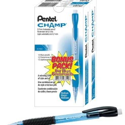 Pencils|Pentel Champ Mechanical Pencil, 0.7mm, #2 Medium Lead, 2 Dozen (AL17CSW-US)