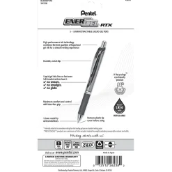 Pens|Pentel EnerGel RTX Gel Pens, Bold Point, Assorted Ink, 5/Pack (BL80BP5M)