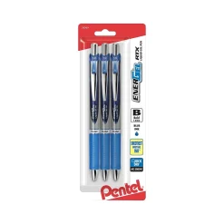 Pens|Pentel EnerGel RTX Retractable Gel Pen, Bold Point, Blue Ink, 3/Pack (BL80BP3C)