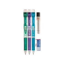 Pencils|Pentel e-sharp Mechanical Pencils, 0.5mm, #2 Lead, Set (AZ125LZBP3M)