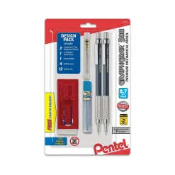 Pencils|Pentel GraphGear 500 Mechanical Pencil, 0.7mm, #2 Medium Lead, 2/Pack (PG527LEBP2)