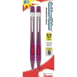 Pencils|Pentel Quicker-Clicker™ Automatic Pencil .9mm, Burgundy Barrels, 2/Pack