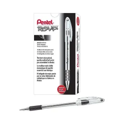 Pens|Pentel R.S.V.P. Ballpoint Pens, Medium Point, Black Ink, 12/Pack (BK91-A)