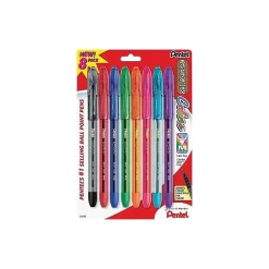 Pens|Pentel R.S.V.P. Ballpoint Pens, Medium Point, Assorted Ink, 8/Pack (BK91CRBP8M)