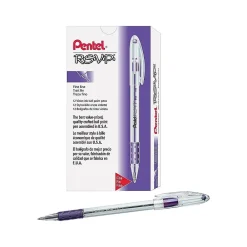 Pens|Pentel R.S.V.P. Ballpoint Pens, Fine Point, Purple Ink, Dozen (BK90-V)