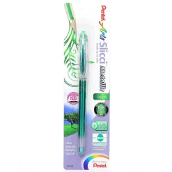 Pens|Pentel Slicci Extra Fine Metallic Gel Pens metallic green each [Pack of 6]