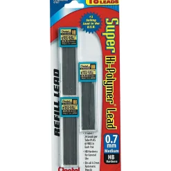 Pencils|Pentel Super Hi-Polymer Lead Refill, 0.7mm, 30/Leads, 3/Pack (C27HBBP3)