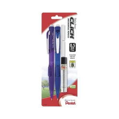 Pencils|Pentel Twist-Erase CLiCK Mechanical Pencils, No. 2 Medium Lead, 2/Pack (PD275TLEBP2)