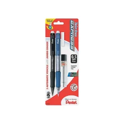 Pencils|Pentel Twist-Erase EXPRESS Mechanical Pencil, 0.5mm, #2 Medium Lead, 2/Pack (QE415LEBP2)