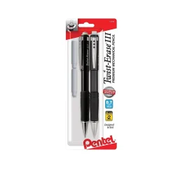 Pencils|Pentel Twist-Erase III Mechanical Pencil, 0.7mm, #2 Medium Lead, 2/Pack (QE517BP2-K6)