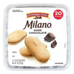 Milano Pepperidge Farm Double Dark Chocolate Cookies, 0.75 oz, 20/Pack (220-02248)