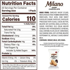 Milano Pepperidge Farm Double Dark Chocolate Cookies, 0.75 oz, 20/Pack (220-02248)
