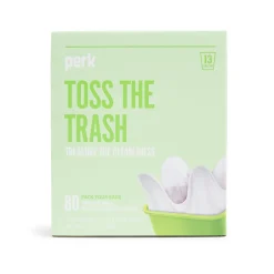 ™ 13 Gallon Kitchen Trash Bag, 28" x 24", Low Density, 0.9 mil, White, 80 Bags/Box (PK56749)<Perk Hot