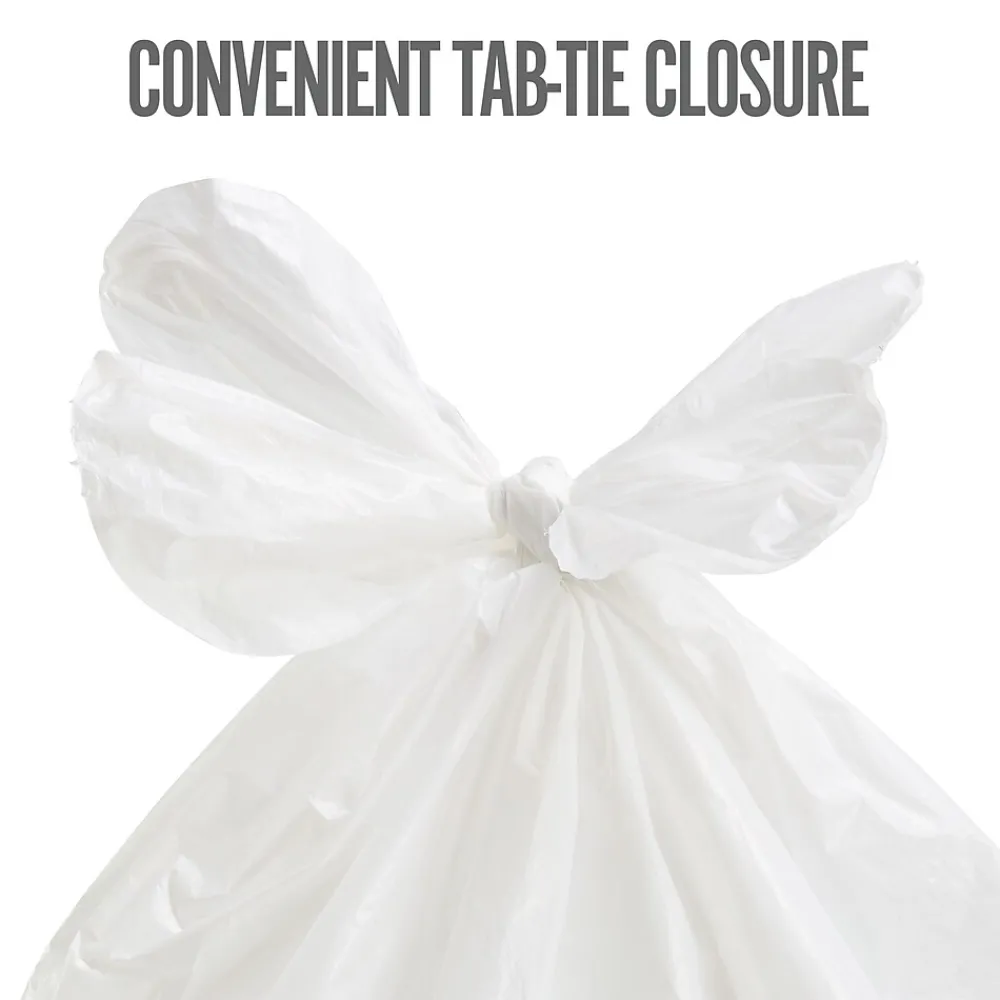 ™ 13 Gallon Kitchen Trash Bag, 28" x 24", Low Density, 0.9 mil, White, 80 Bags/Box (PK56749)<Perk Hot